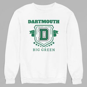 NWT Dartmouth College Big Green Established 1769 Shield Banner Sweatshirt WHITE